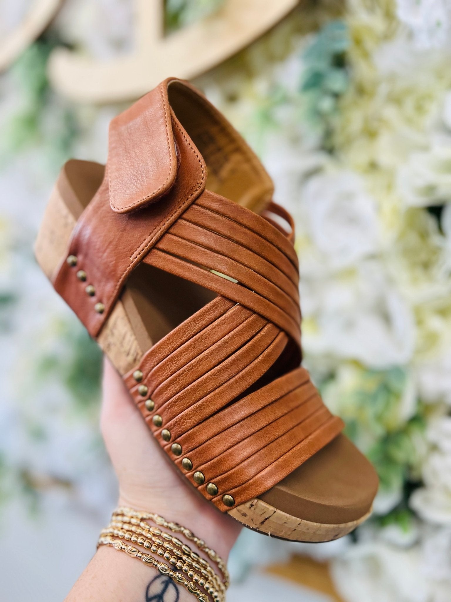 Corkys Good For You Cognac Strappy Wedges - A'Bekah's Boutique