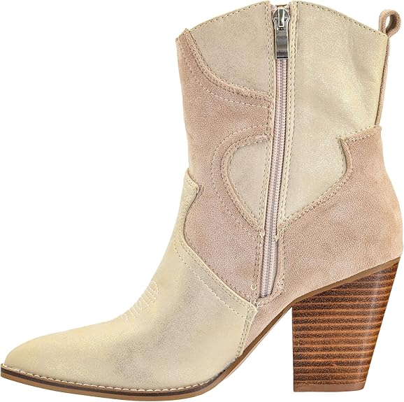 Corkys Good Lookin Gold Vegan Metallic Ankle Western Boot - A'Bekah's Boutique