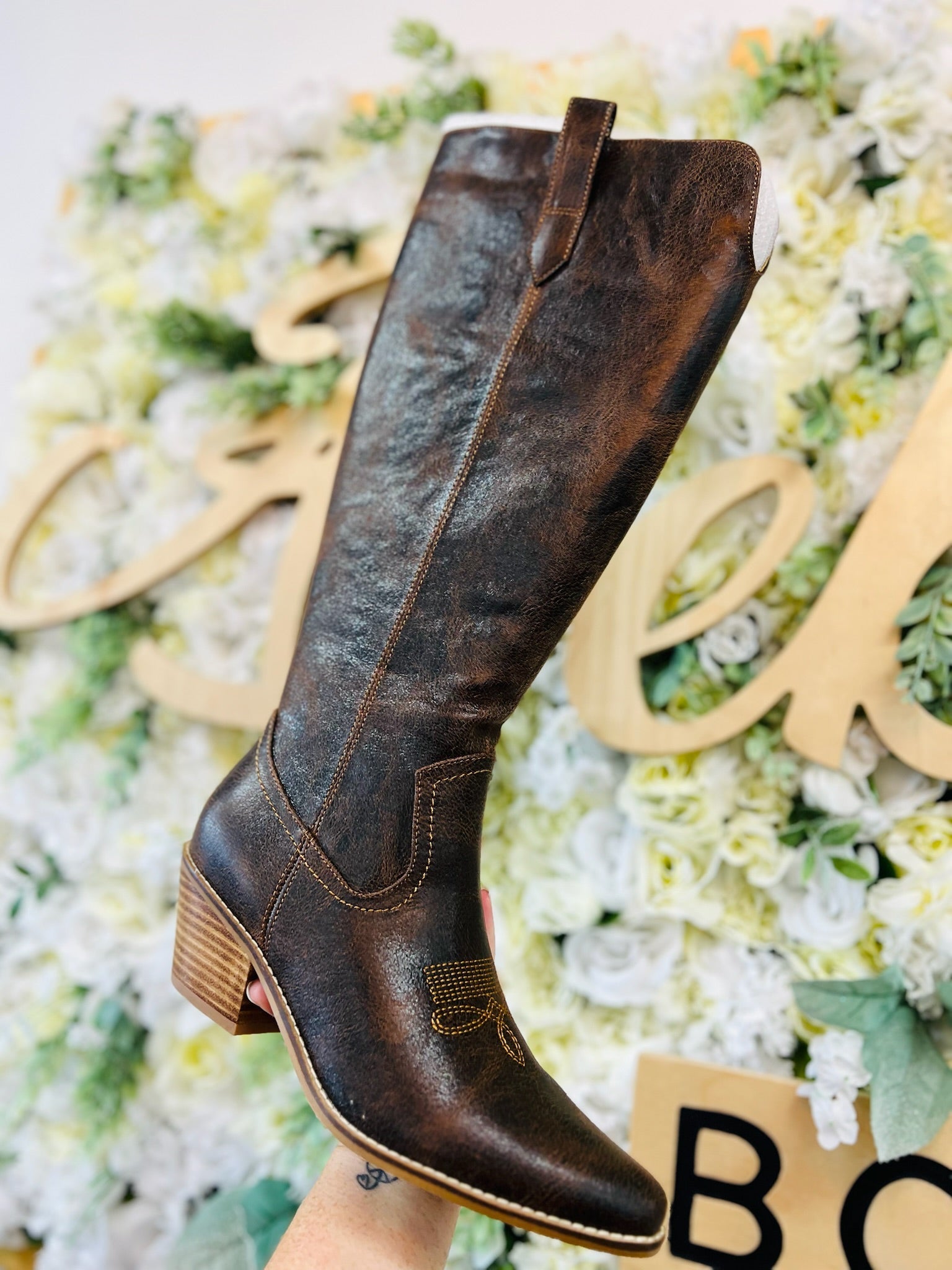 Corkys Hats Off Espresso Crinkle Tall Western Boots - A'Bekah's Boutique