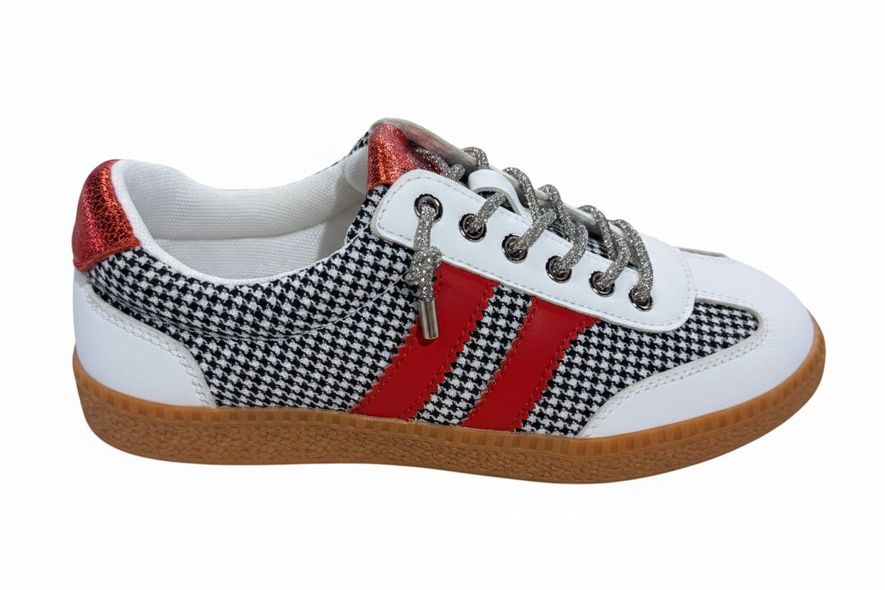 Corkys Heads Up Black and White Houndstooth Sneakers - A'Bekah's Boutique