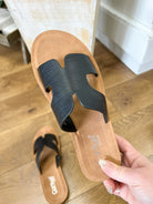 Corkys Hold Please Black Smooth Platform Sandals - A'Bekah's Boutique