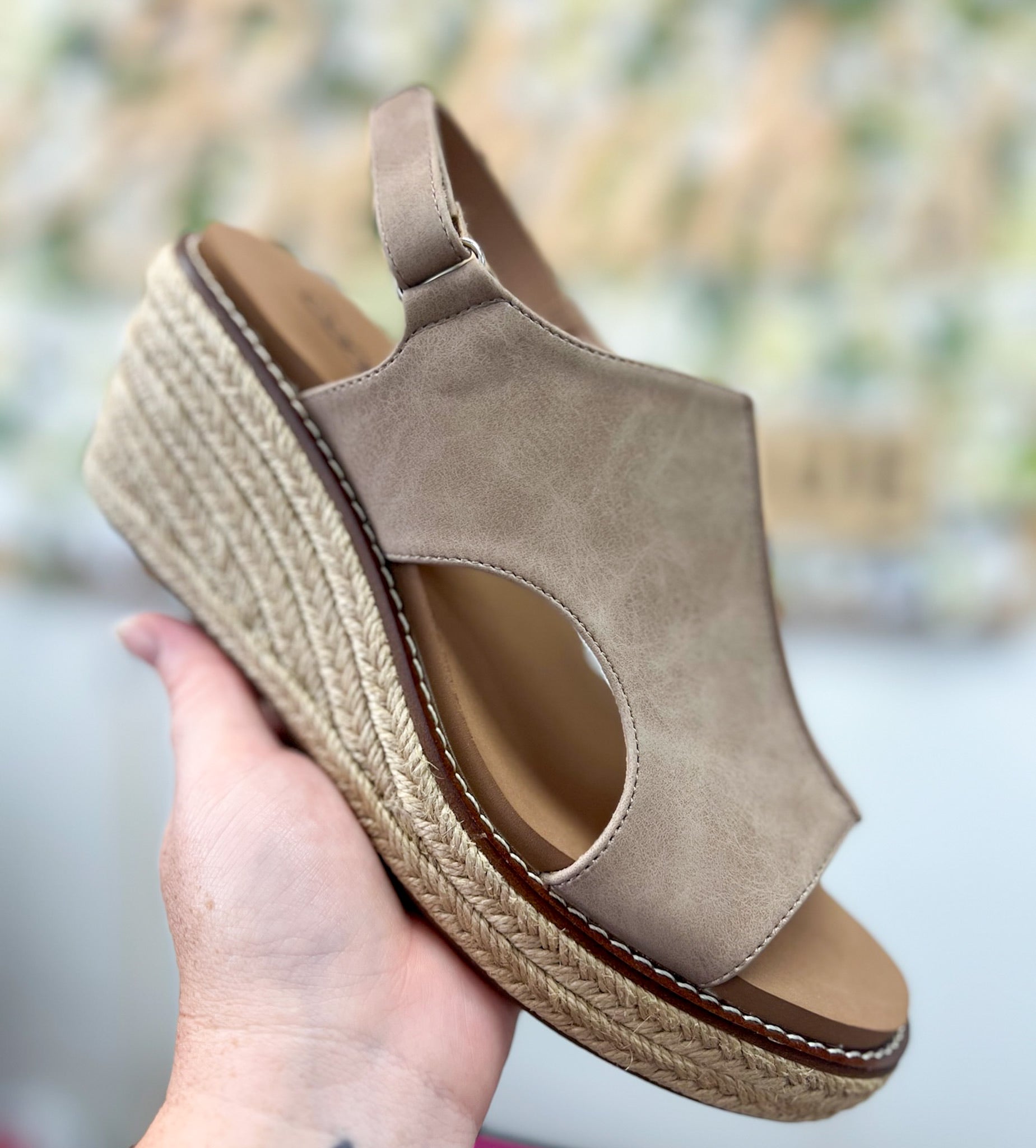 Corkys K Bye Taupe Jute Wrapped Wedges - A'Bekah's Boutique