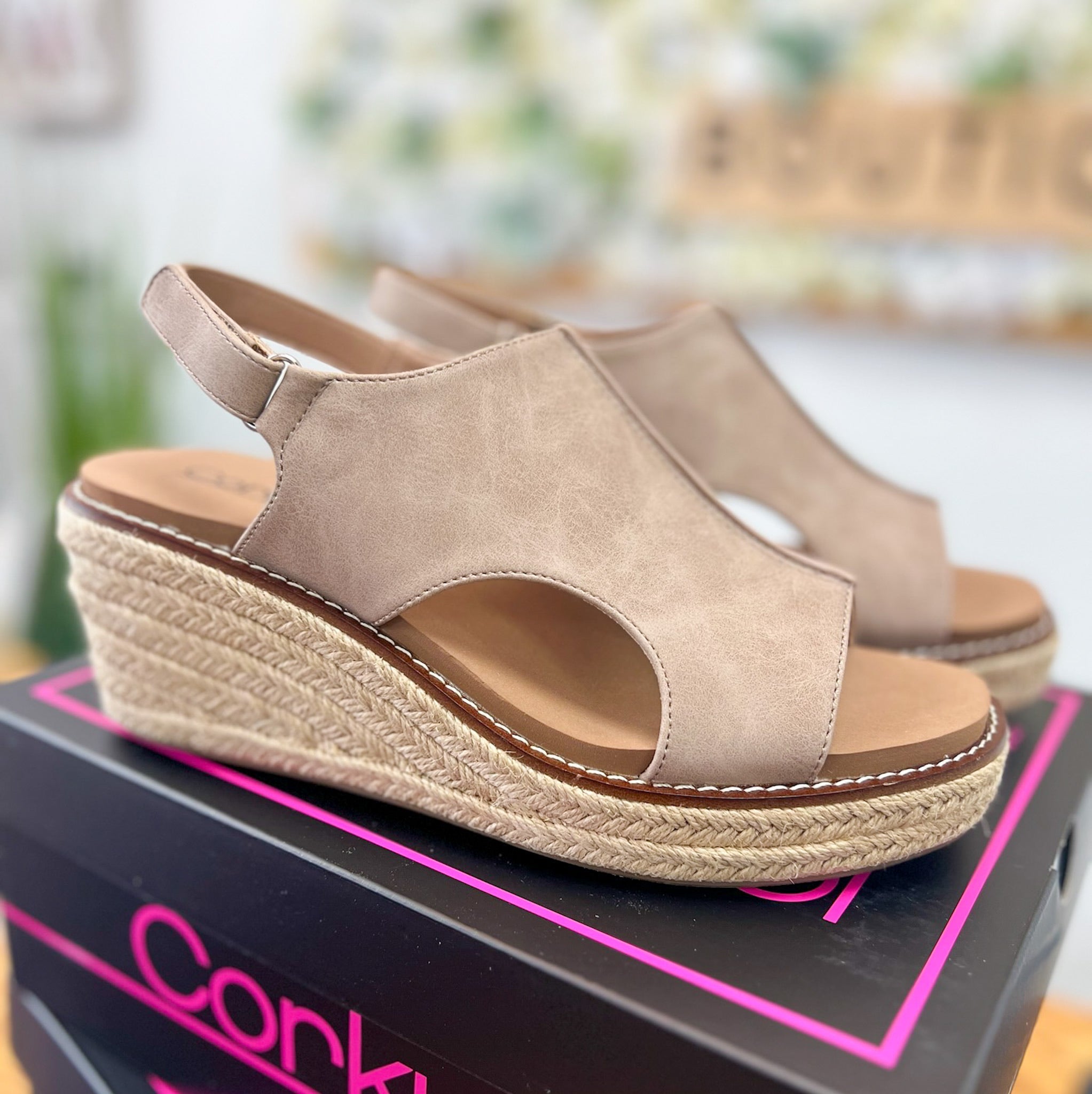Corkys K Bye Taupe Jute Wrapped Wedges - A'Bekah's Boutique
