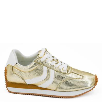 Corkys Kickoff Gold Crinkle Metallic Lace Up Sneakers - A'Bekah's Boutique