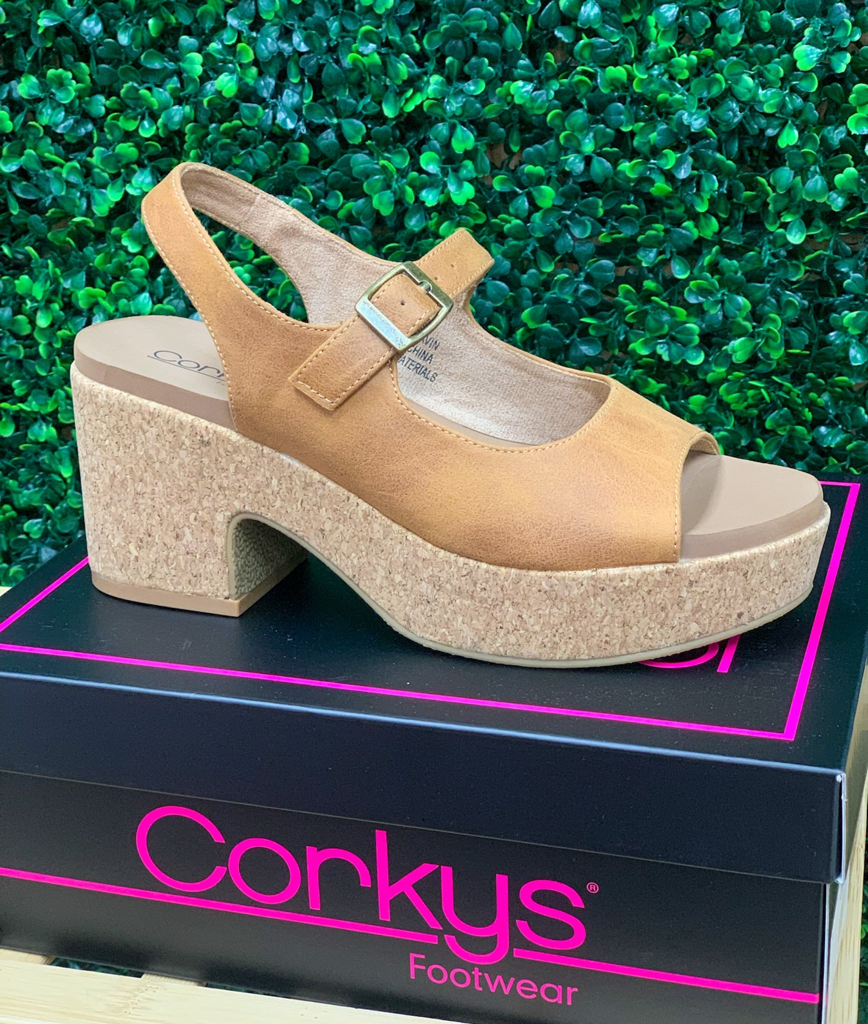 Corkys Miss Behavin Camel Wedges - A'Bekah's Boutique