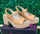 Corkys Miss Behavin Camel Wedges - A'Bekah's Boutique