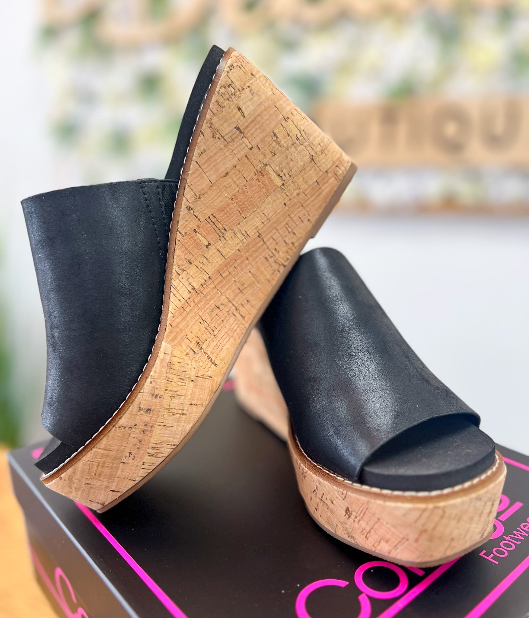 Corkys Mugshot Black Wedges - A'Bekah's Boutique