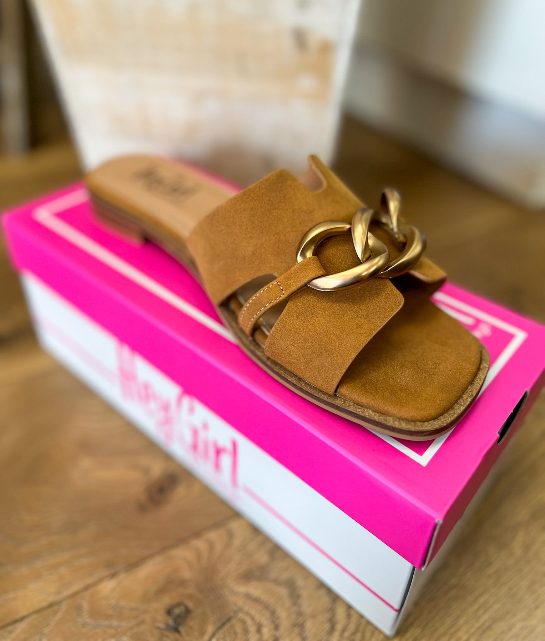 Corkys Off the Chain Cognac Open Toe Slip Ons - A'Bekah's Boutique