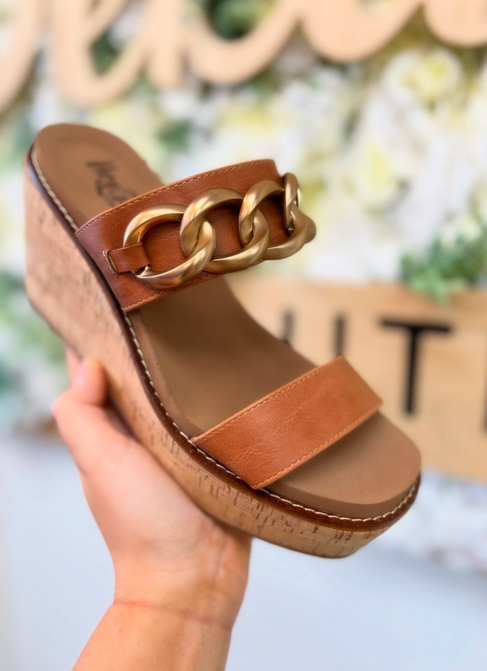 Corkys On Vacay Cognac Slip - On Wedges - A'Bekah's Boutique