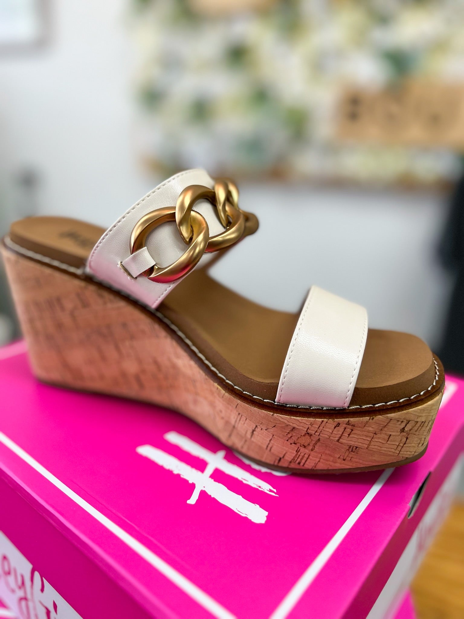 Corkys On Vacay Ivory Slip - On Wedges - A'Bekah's Boutique