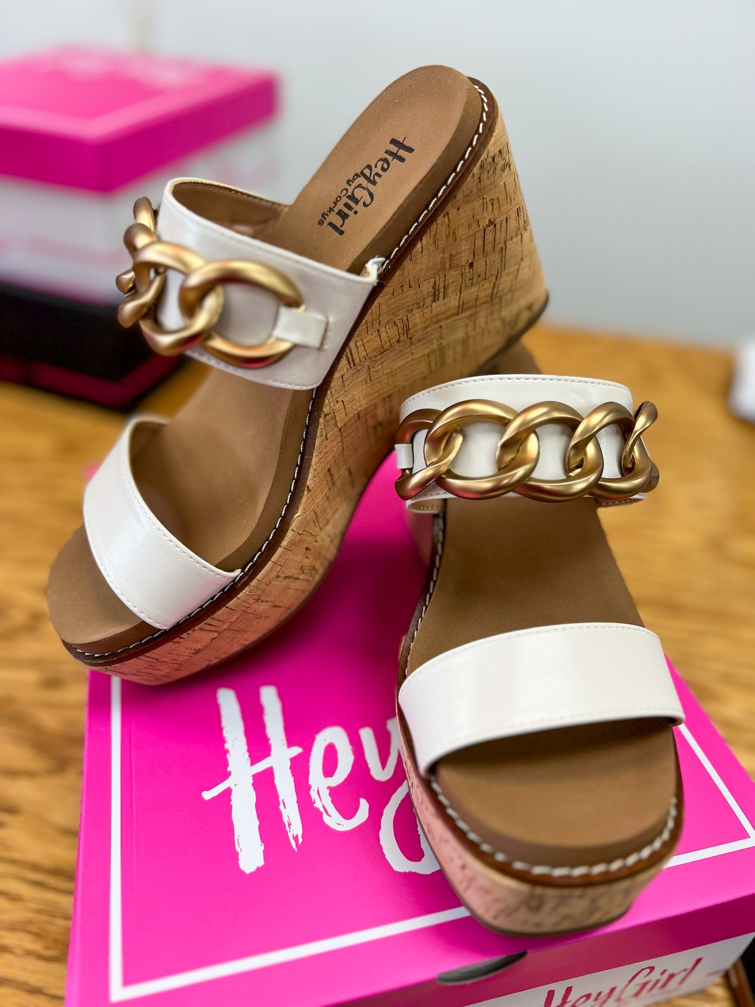 Corkys On Vacay Ivory Slip - On Wedges - A'Bekah's Boutique