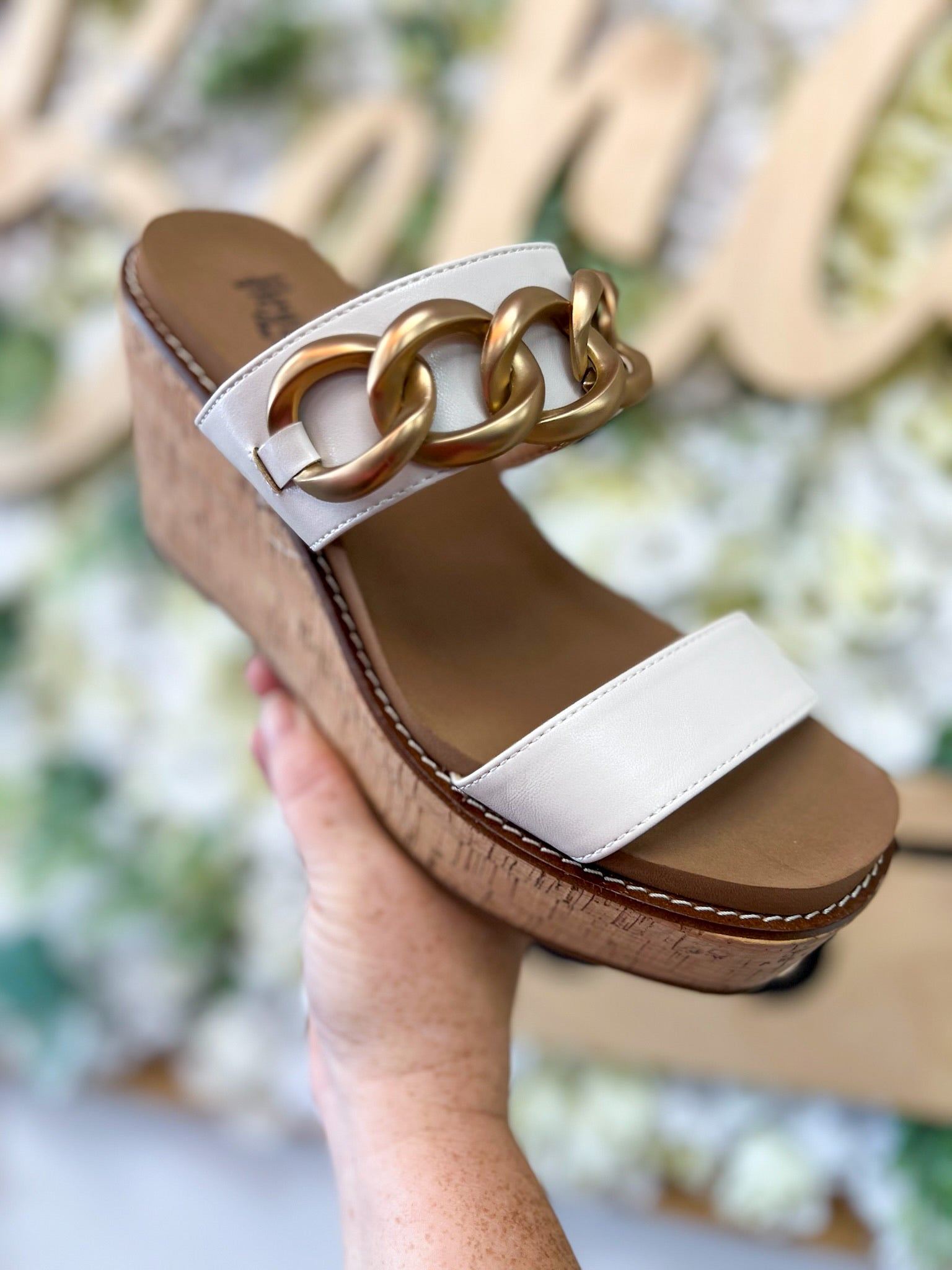 Corkys On Vacay Ivory Slip - On Wedges - A'Bekah's Boutique