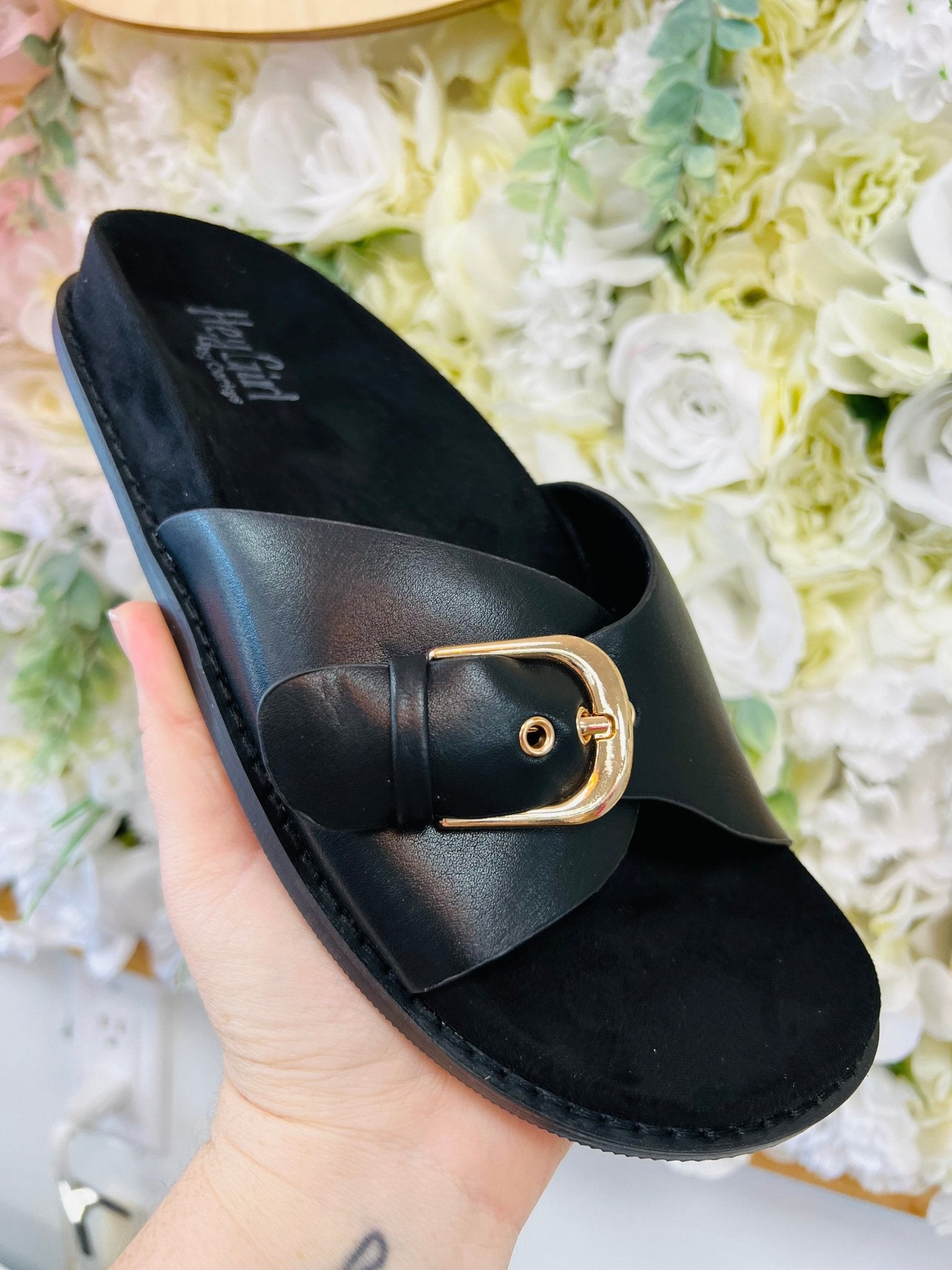 Corkys Passport Black Slip On Sandals - A'Bekah's Boutique