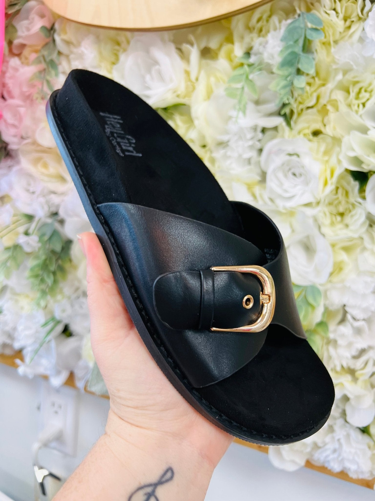 Corkys Passport Black Slip On Sandals - A'Bekah's Boutique