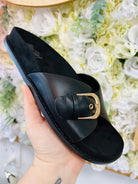 Corkys Passport Black Slip On Sandals - A'Bekah's Boutique