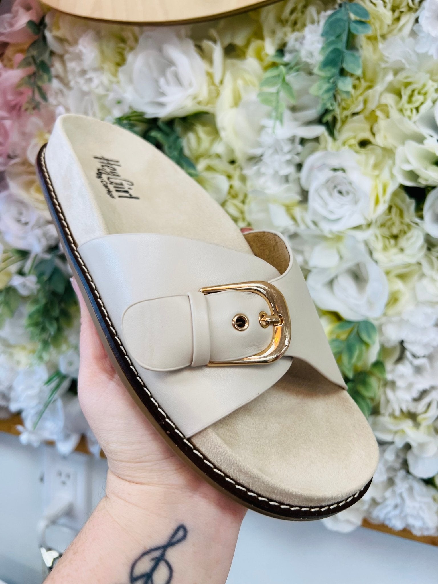 Corkys Passport Ivory Slip On Sandals - A'Bekah's Boutique