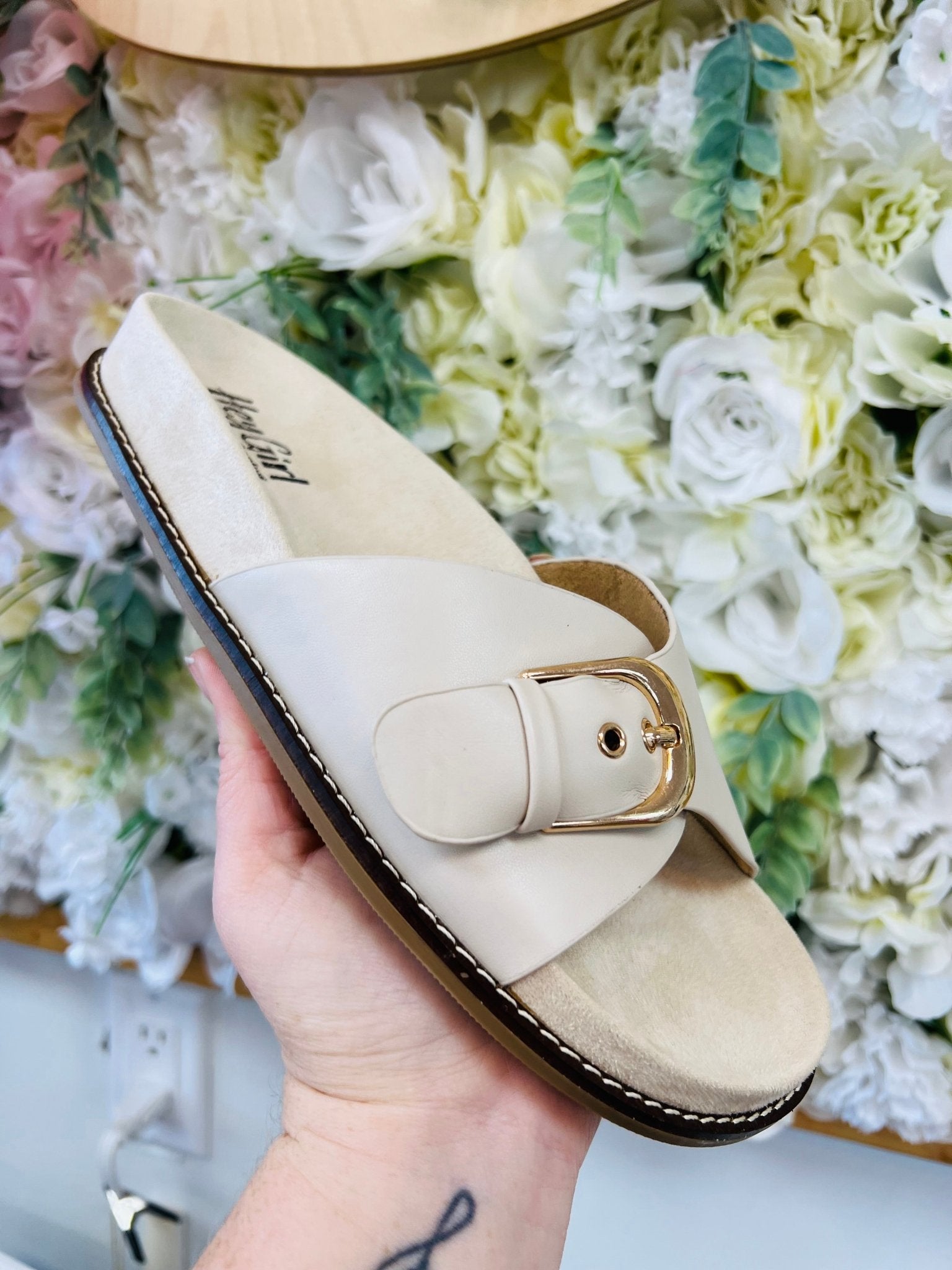 Corkys Passport Ivory Slip On Sandals - A'Bekah's Boutique