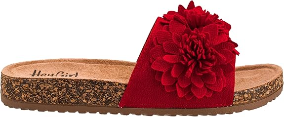 Corkys Red Wild Child Slip On Sandals with 3D Flowers - A'Bekah's Boutique