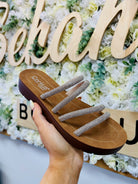 Corkys Striptease Rhinestone Strappy Platform Sandals - A'Bekah's Boutique