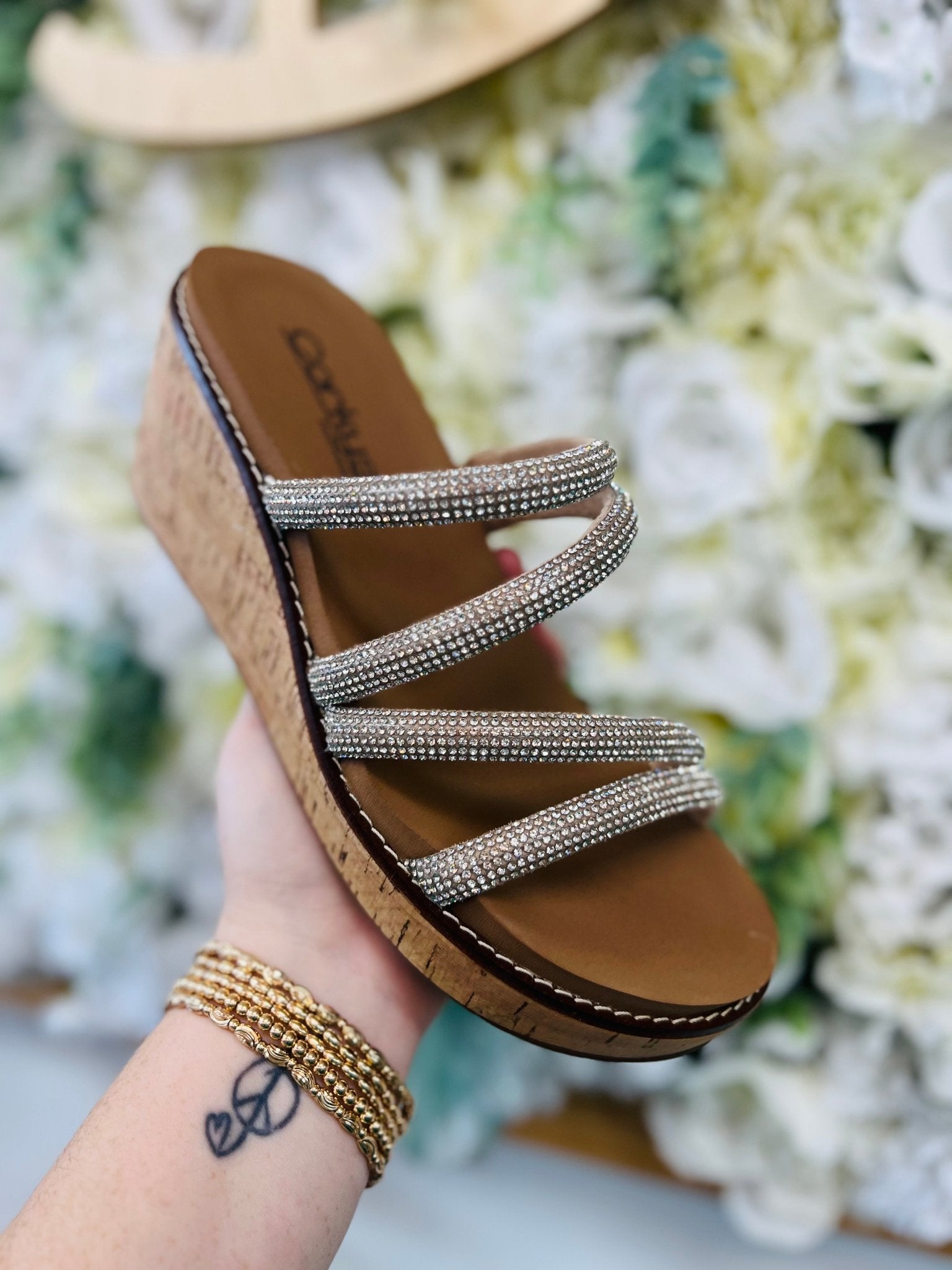 Corkys Summer Glow Rhinestone Strappy Wedges - A'Bekah's Boutique