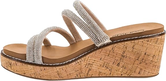 Corkys Summer Glow Rhinestone Strappy Wedges - A'Bekah's Boutique