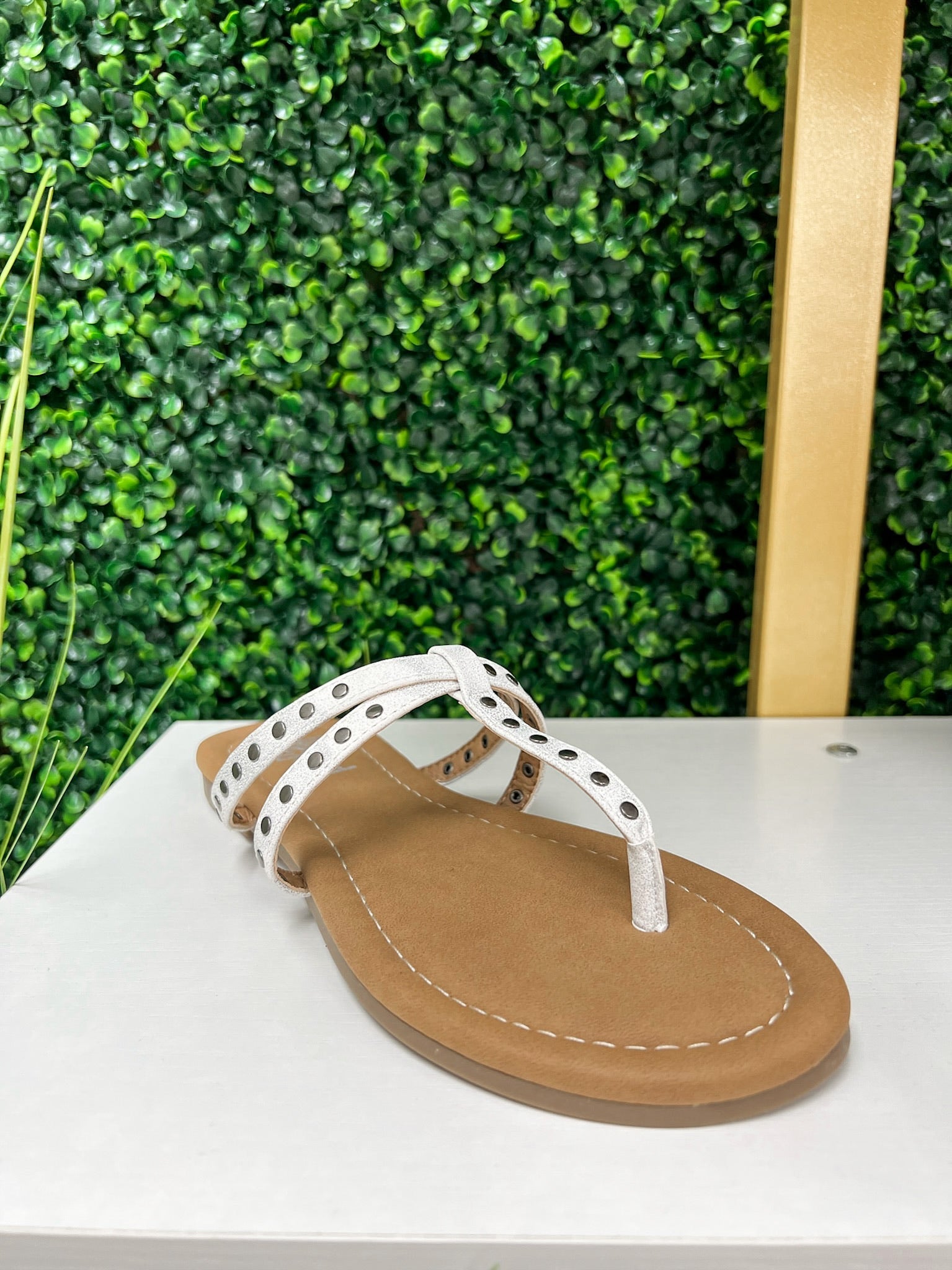 Corkys Swimsuit White Studded Sandals - A'Bekah's Boutique