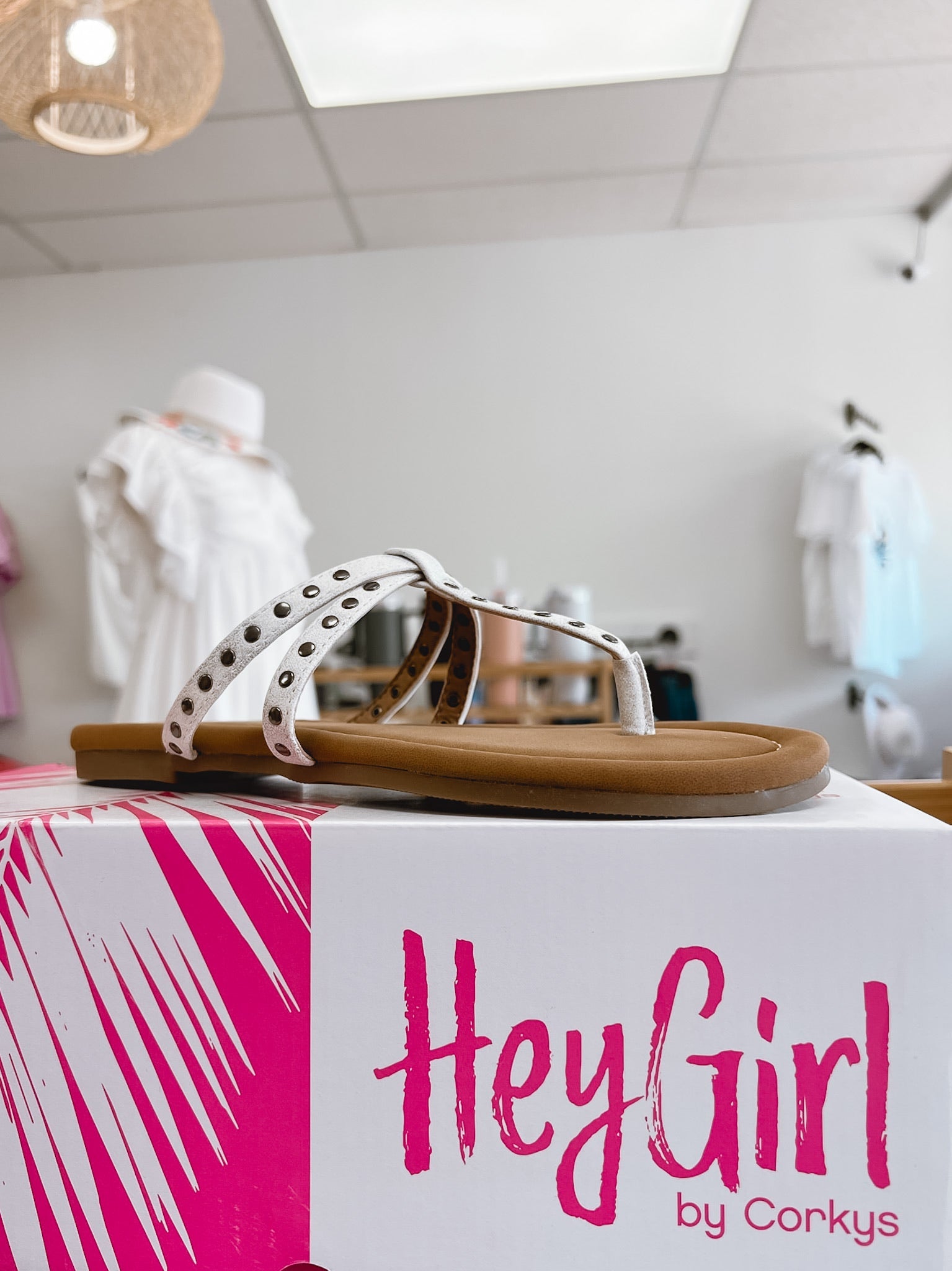 Corkys Swimsuit White Studded Sandals - A'Bekah's Boutique