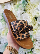 Corkys Too Cute Leopard Slip On Sandals with Bow - A'Bekah's Boutique