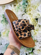 Corkys Too Cute Leopard Slip On Sandals with Bow - A'Bekah's Boutique