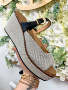 Corkys Treat Yourself Black Combo Slip On Wedges - A'Bekah's Boutique