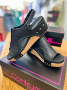 Corkys Volta II Black Smooth Wedges - A'Bekah's Boutique