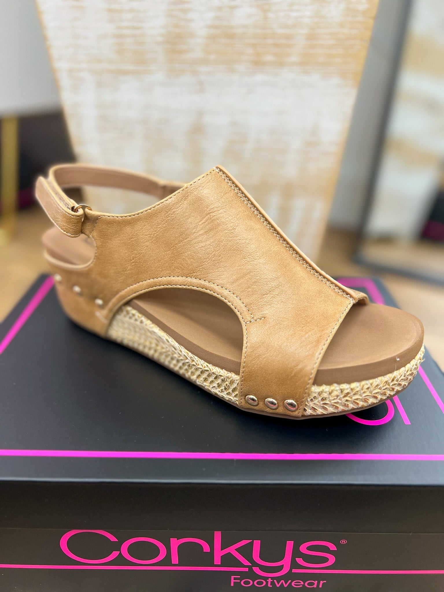 Corkys Volta II Caramel Combo Wedges - A'Bekah's Boutique