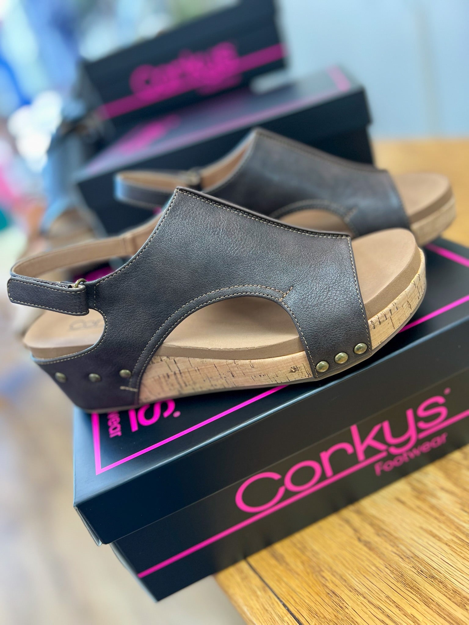 Corkys Volta II Chocolate Smooth Wedges - A'Bekah's Boutique