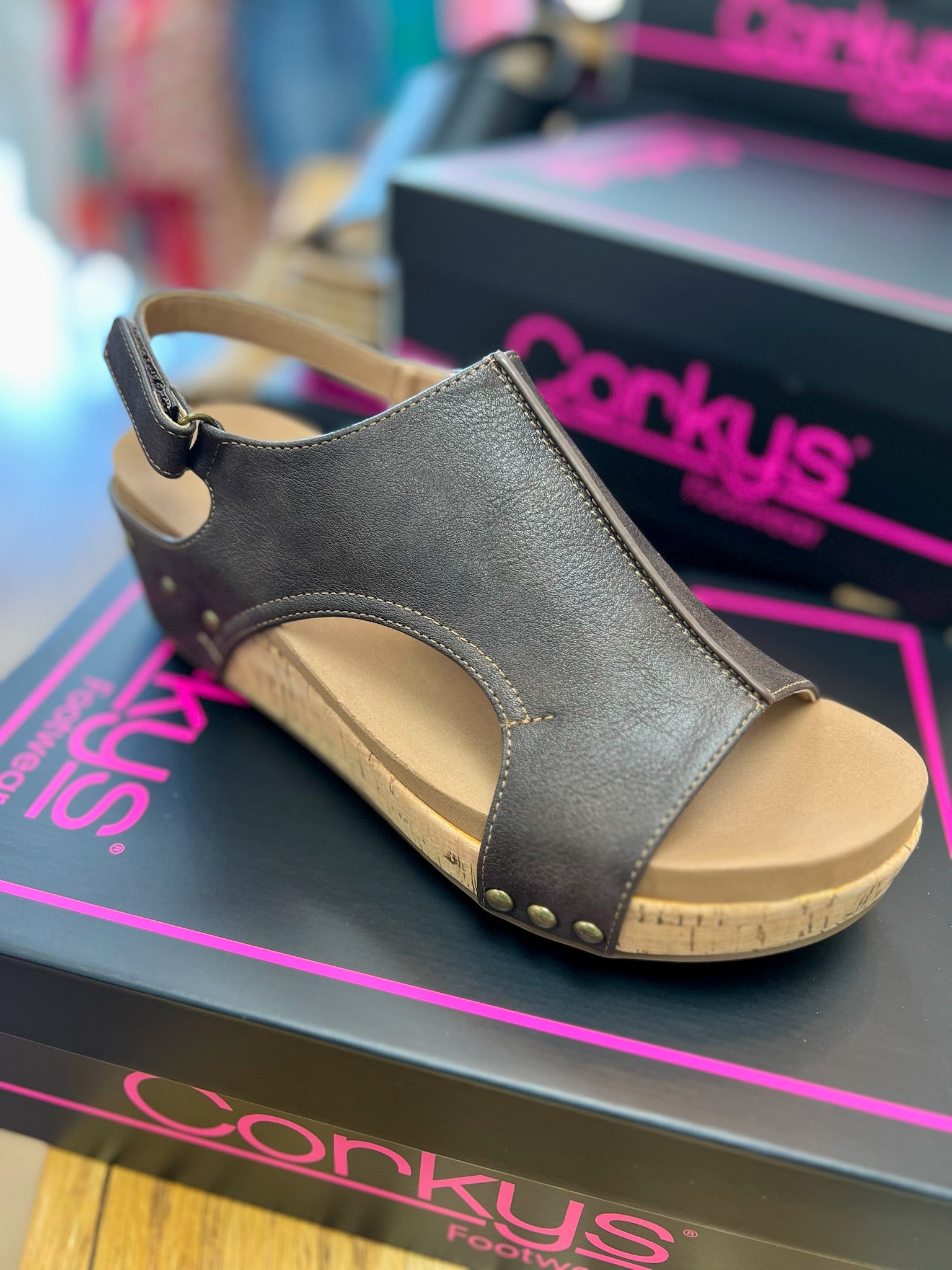 Corkys Volta II Chocolate Smooth Wedges - A'Bekah's Boutique