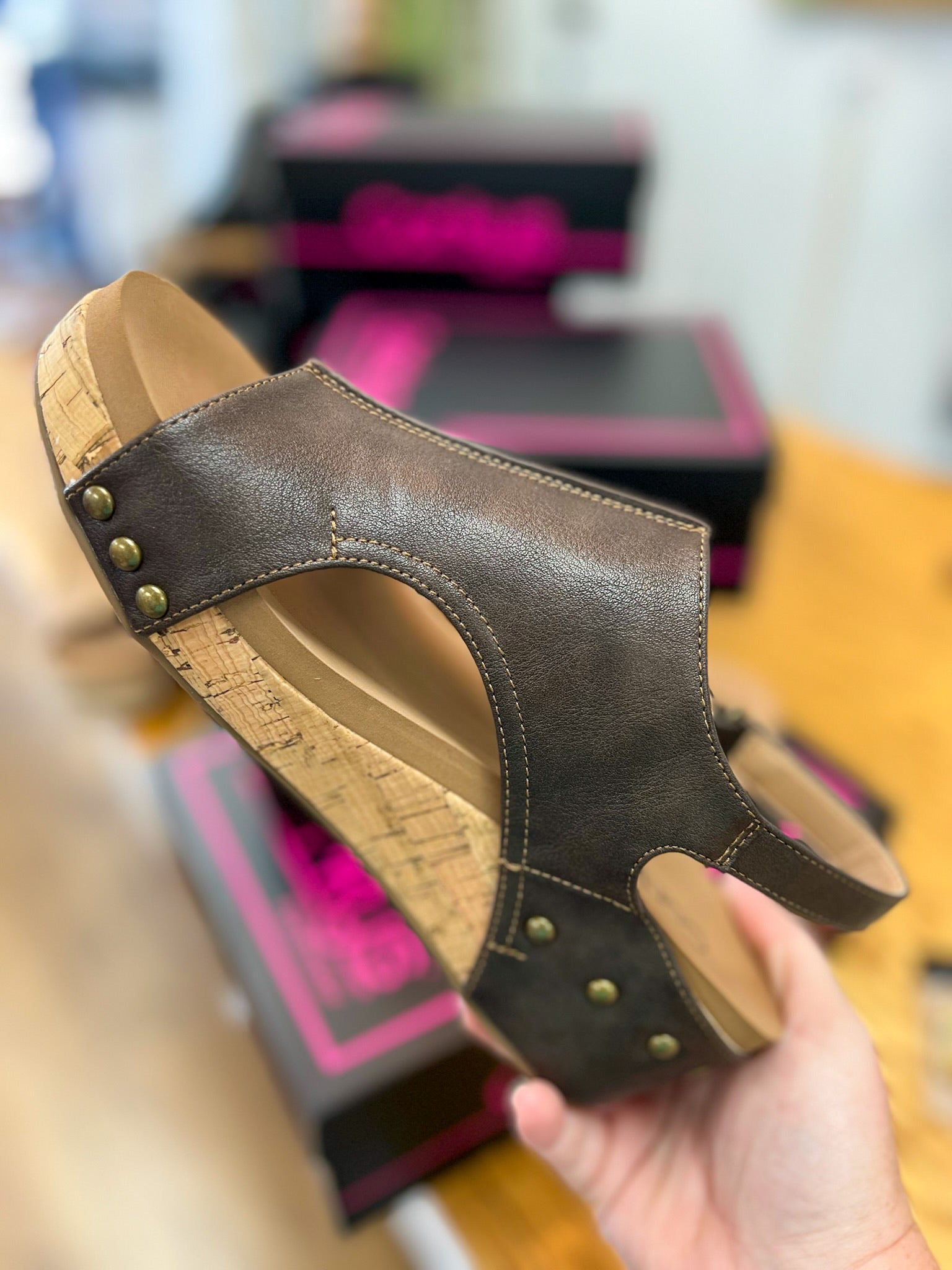 Corkys Volta II Chocolate Smooth Wedges - A'Bekah's Boutique