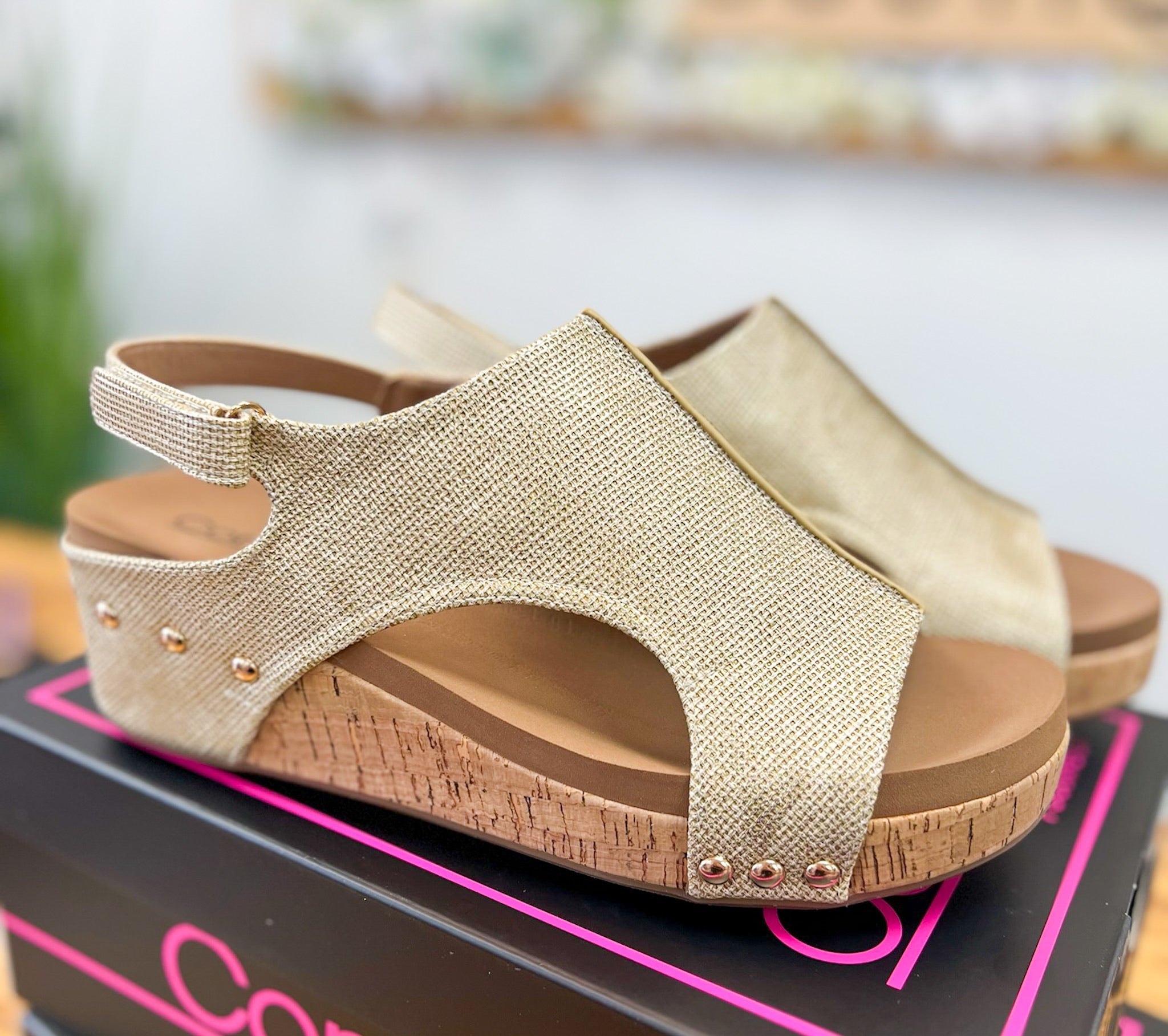 Corkys Volta II Gold Texture Wedges - A'Bekah's Boutique