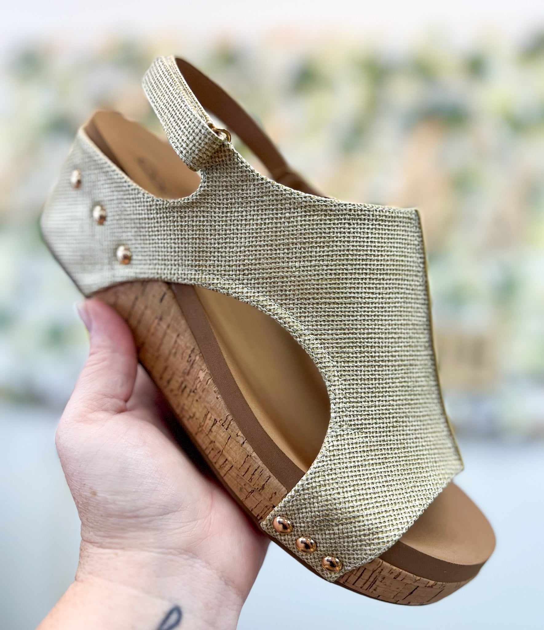 Corkys Volta II Gold Texture Wedges - A'Bekah's Boutique