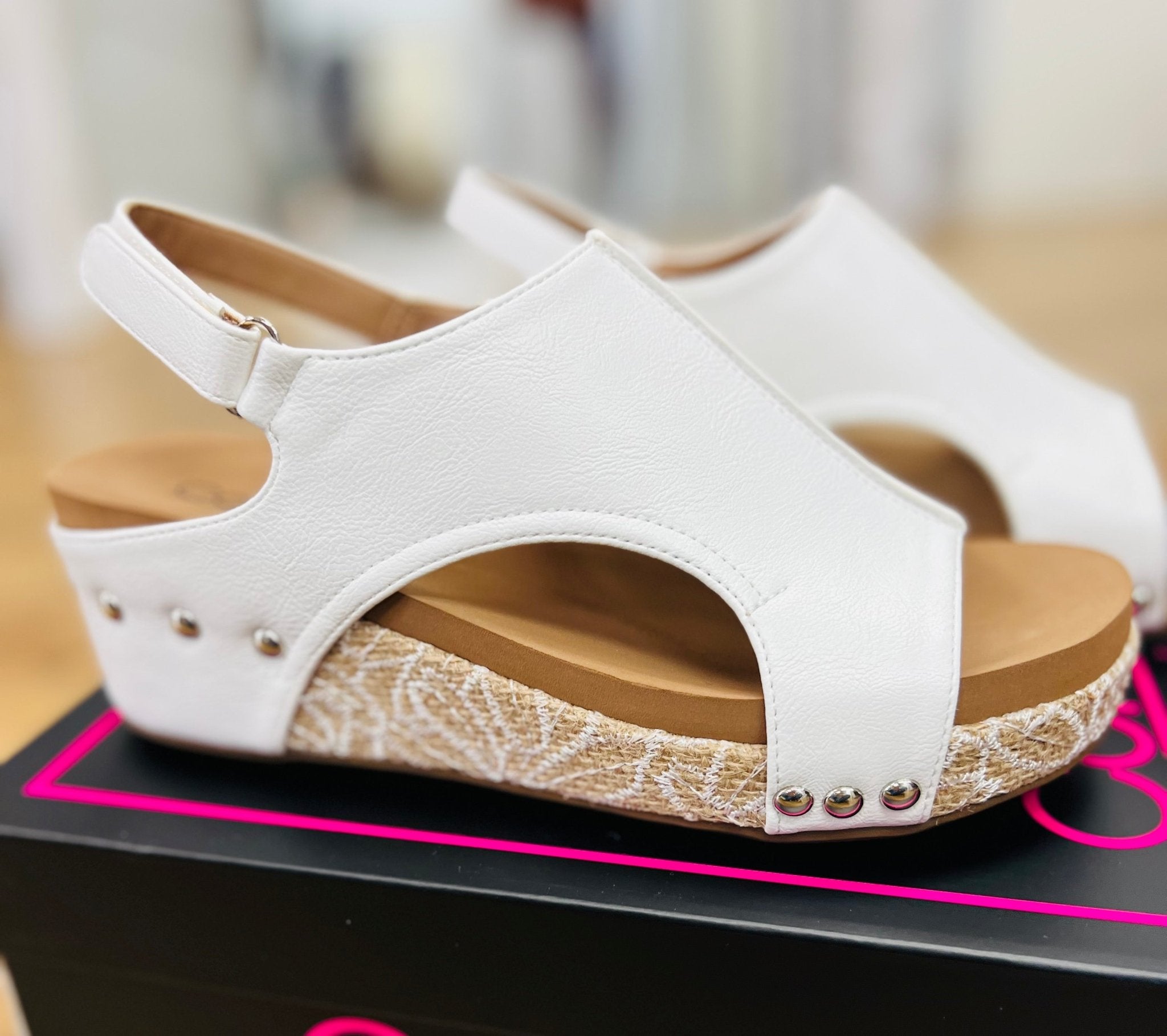 Corkys Volta II White Combo Wedges - A'Bekah's Boutique