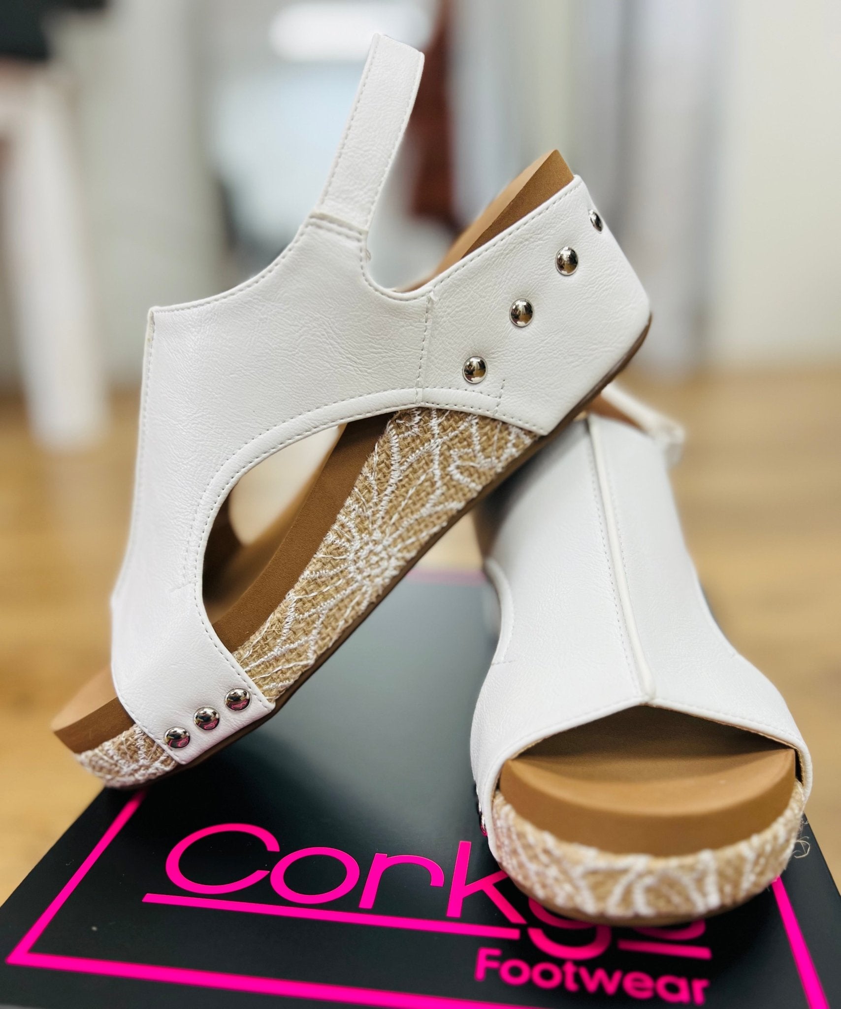 Corkys Volta II White Combo Wedges - A'Bekah's Boutique