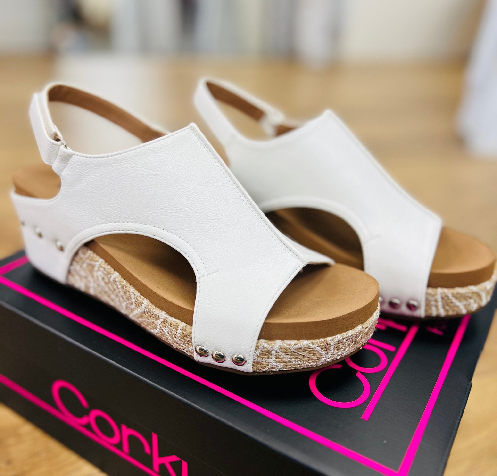 Corkys Volta II White Combo Wedges - A'Bekah's Boutique