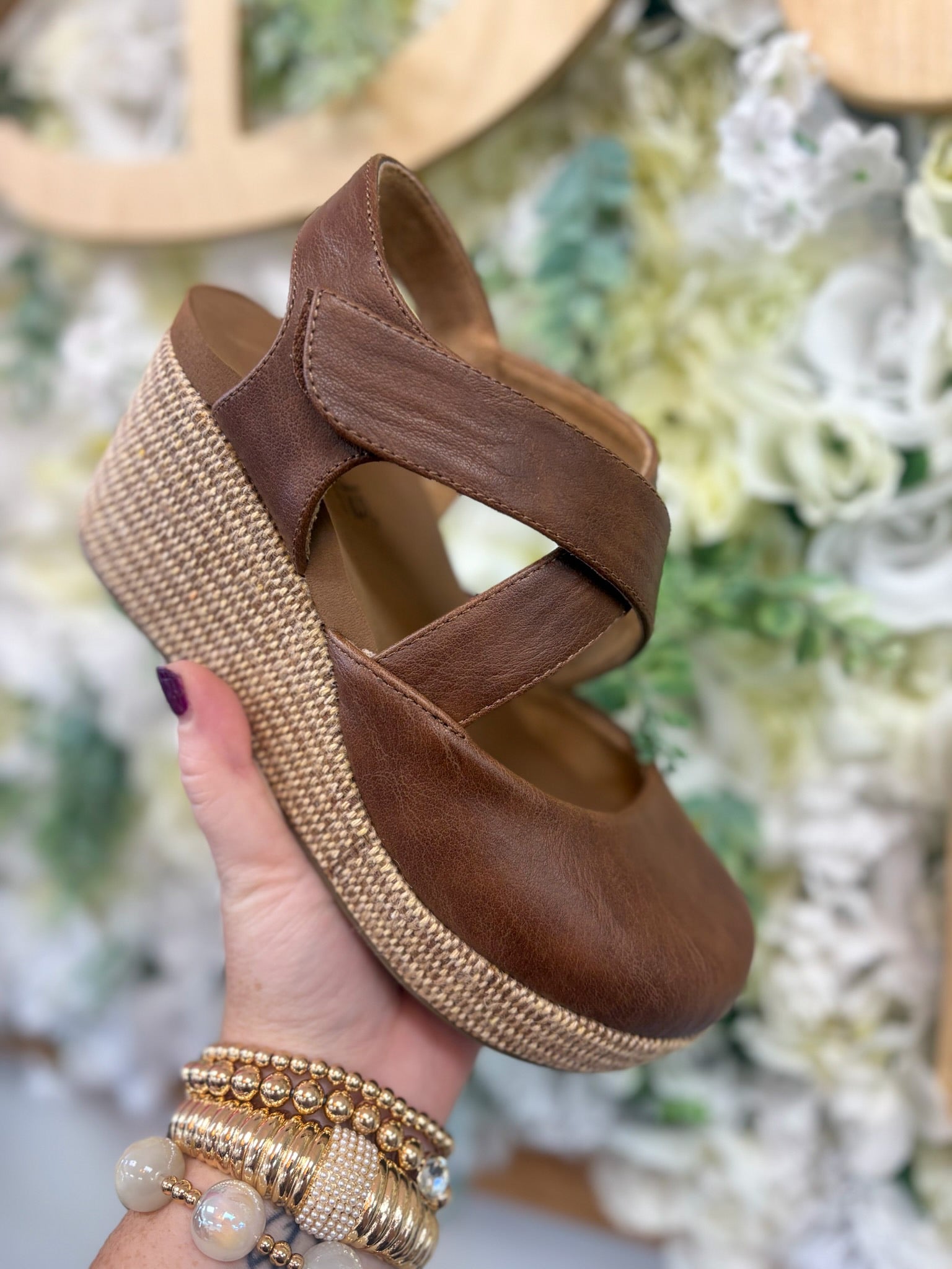 Corkys Walnut What's the Rush Closed Toe Wedges - A'Bekah's Boutique