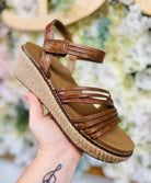 Corkys What About Now Cognac Strappy Wedges - A'Bekah's Boutique