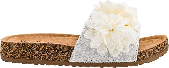Corkys White Wild Child Slip On Sandals with 3D Flowers - A'Bekah's Boutique