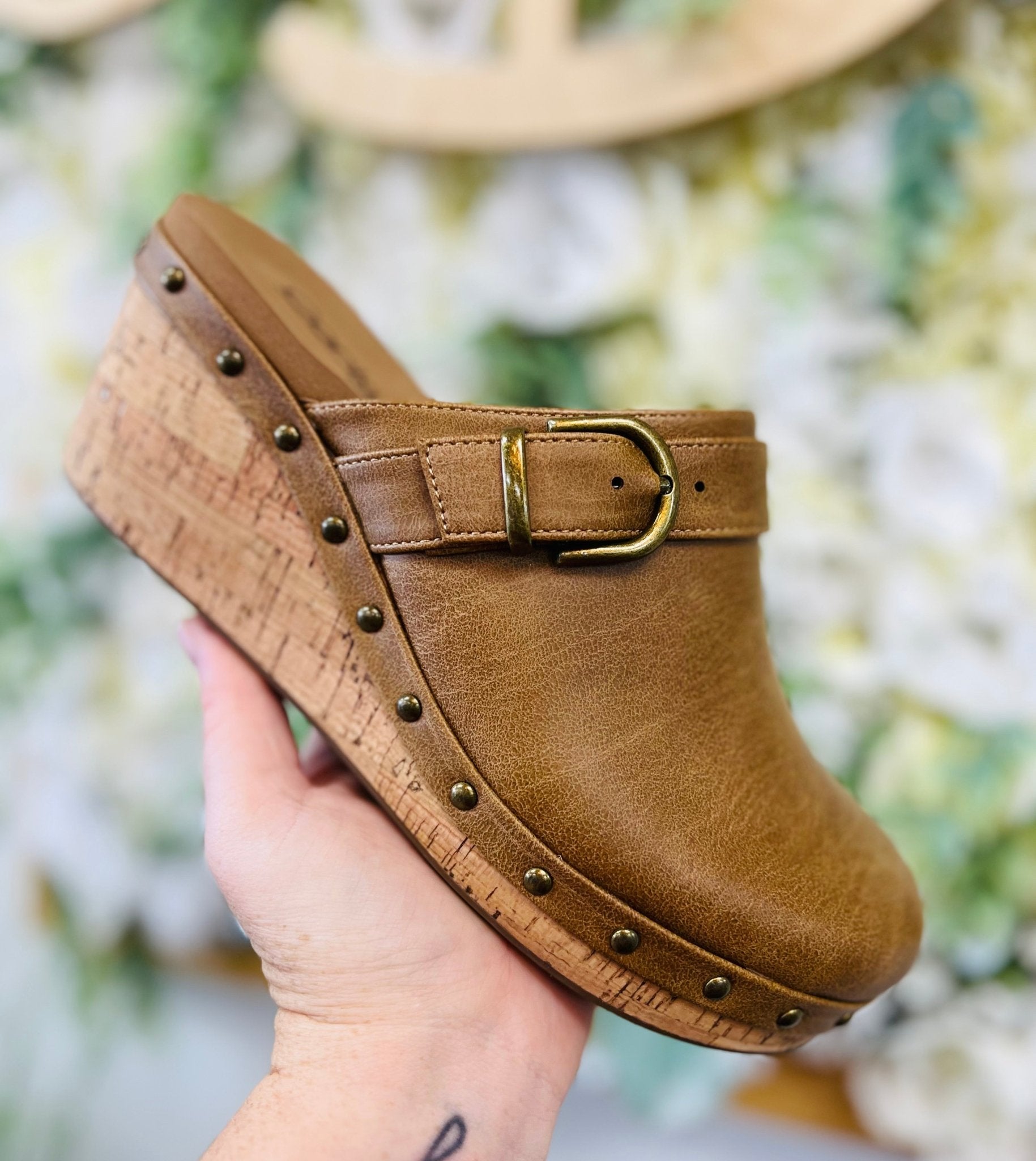 Corkys Who Knew Tan Faux Leather Slip On Wedge - A'Bekah's Boutique