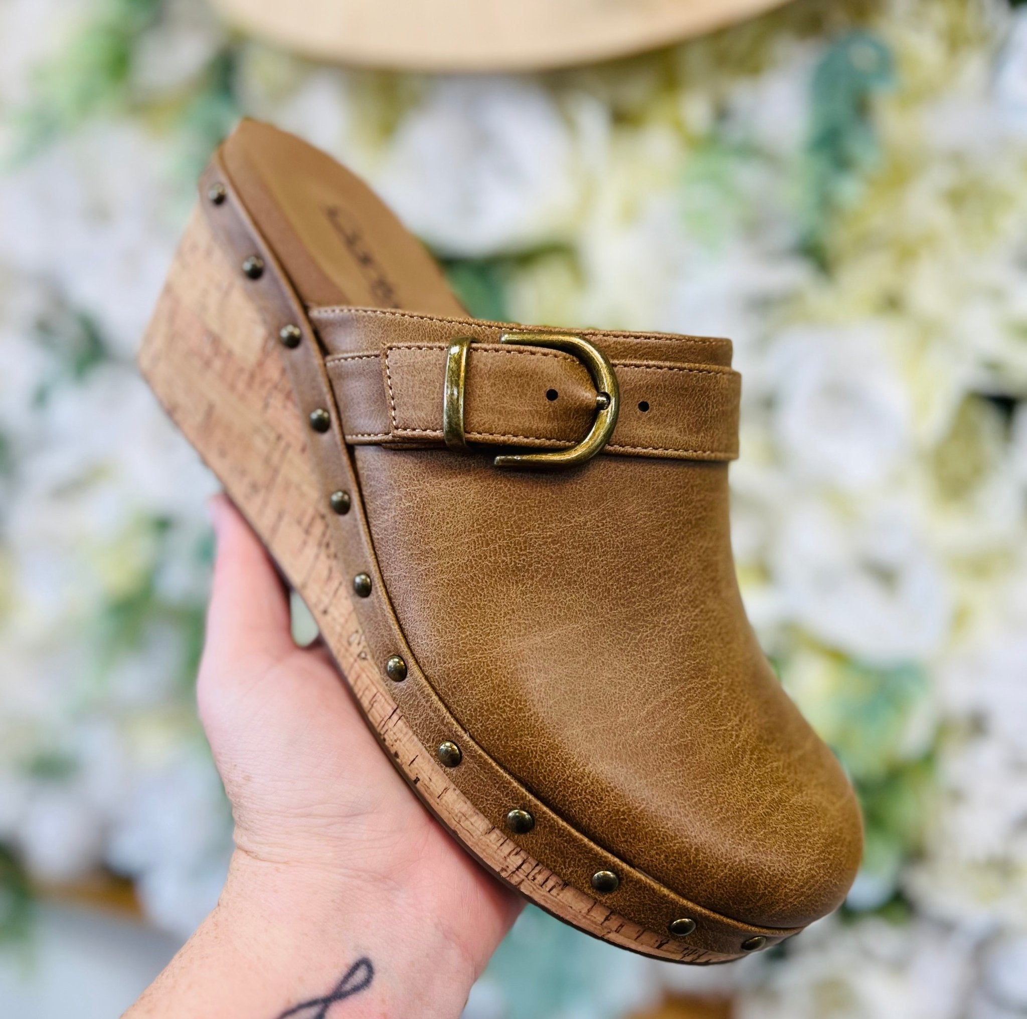 Corkys Who Knew Tan Faux Leather Slip On Wedge - A'Bekah's Boutique