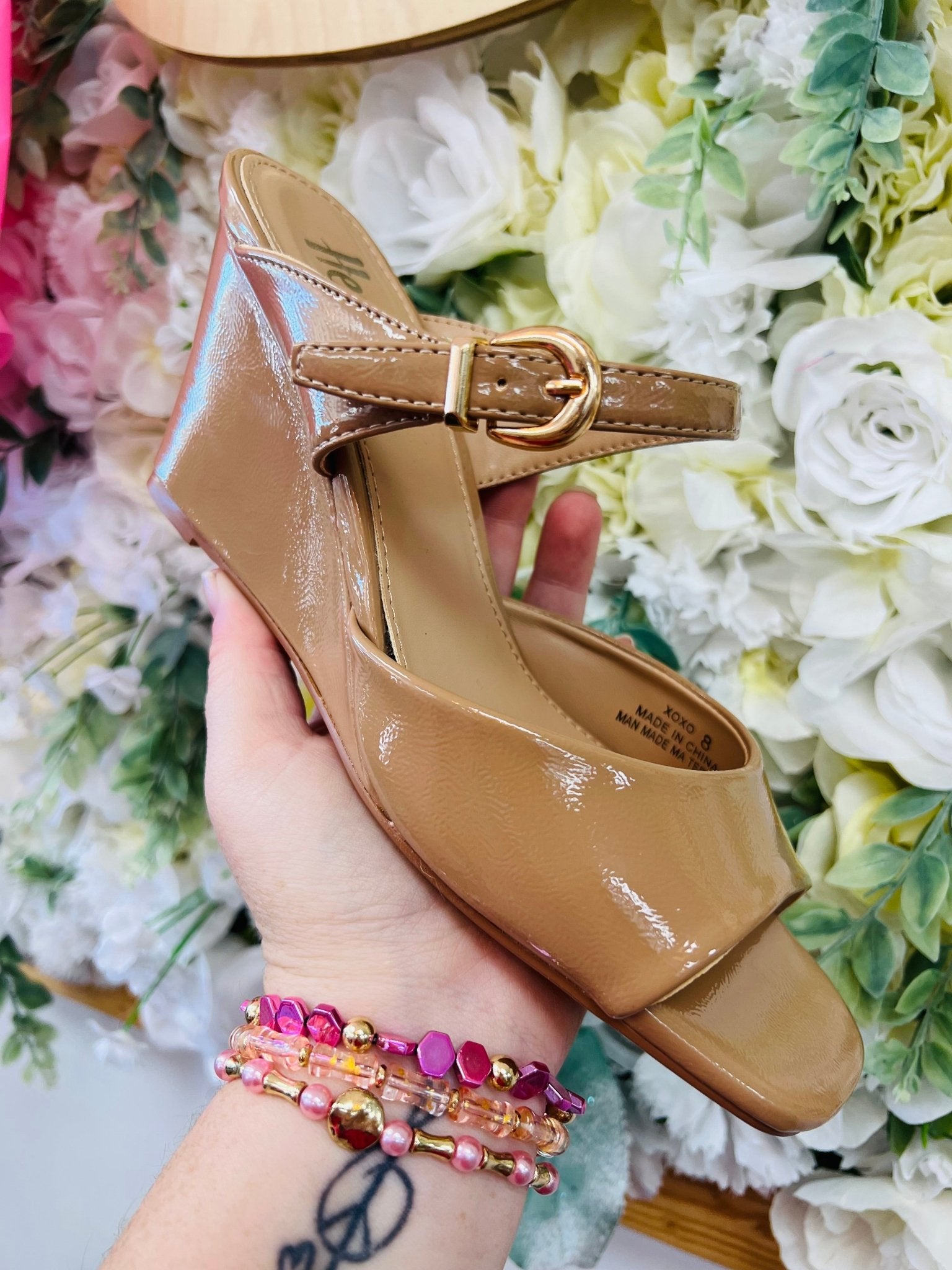 Corkys XOXO Camel Patent Wedge - A'Bekah's Boutique
