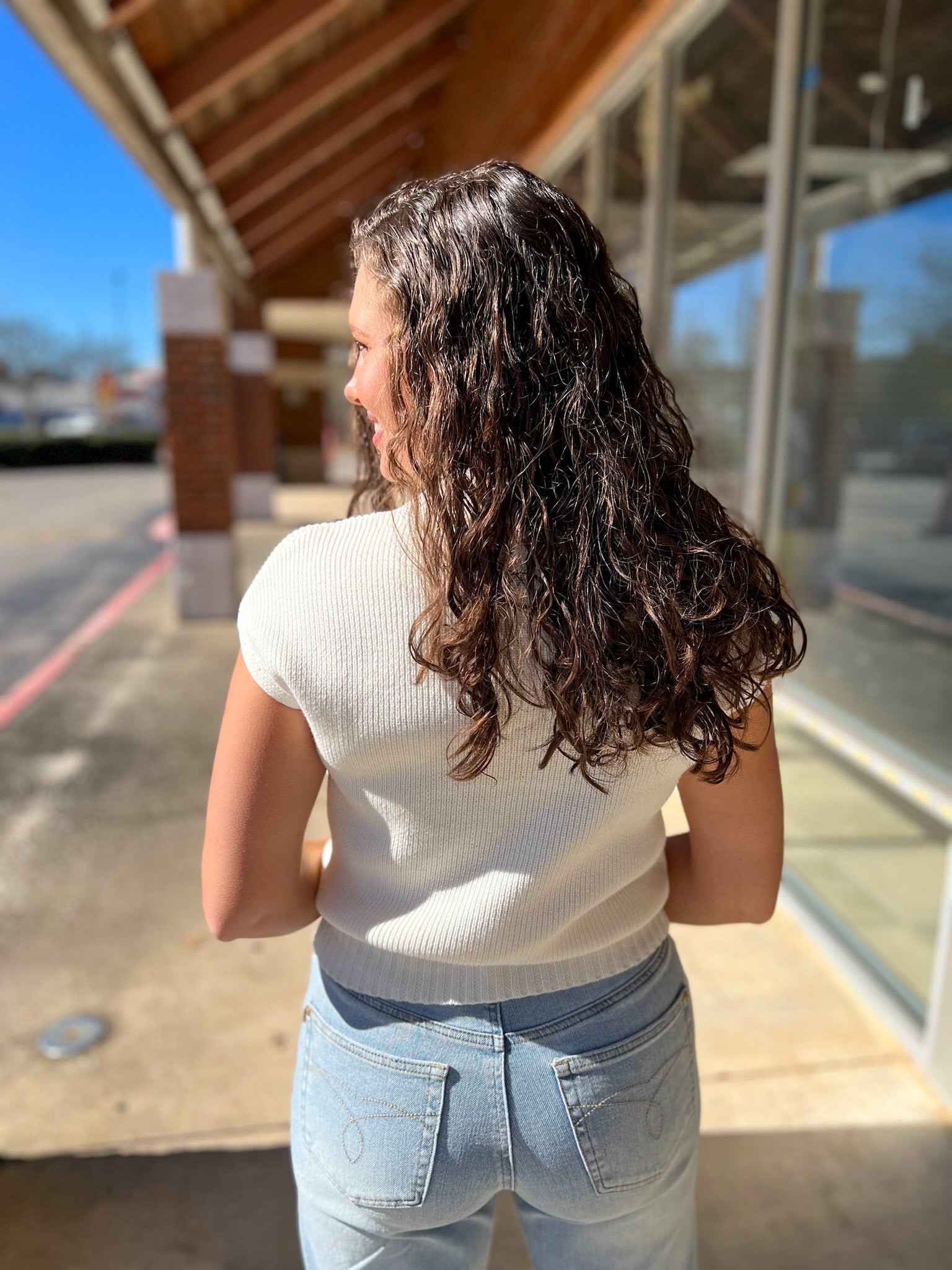 Cream Short Sleeve Mock Neck Sweater - A'Bekah's Boutique