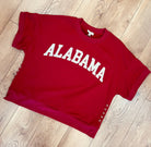 Crimson Alabama Short Sleeve Sweatshirt with Relaxed Raglan Sleeves - A'Bekah's Boutique