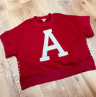 Crimson Vintage Letter Short Sleeve Alabama Top - A'Bekah's Boutique