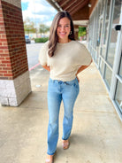 Cropped To Perfection Oatmeal Cropped Dolman Sleeve Sweater - A'Bekah's Boutique